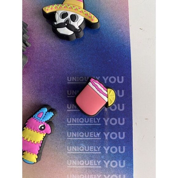 Set Of 5 Jibbitz Set For Crocs HOLA MEXICO Cancun Cactus Piñata Margarita Charro - Picture 5 of 10